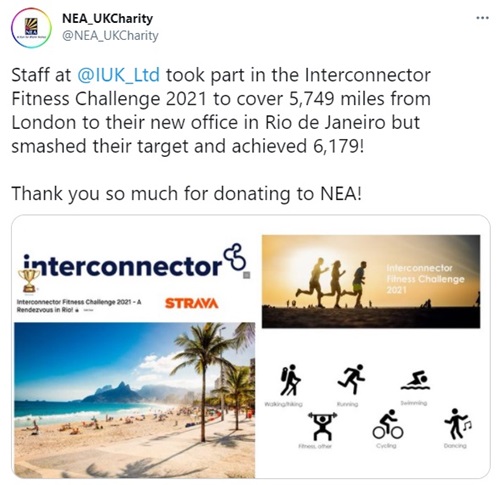 NEA UK Charity tweet